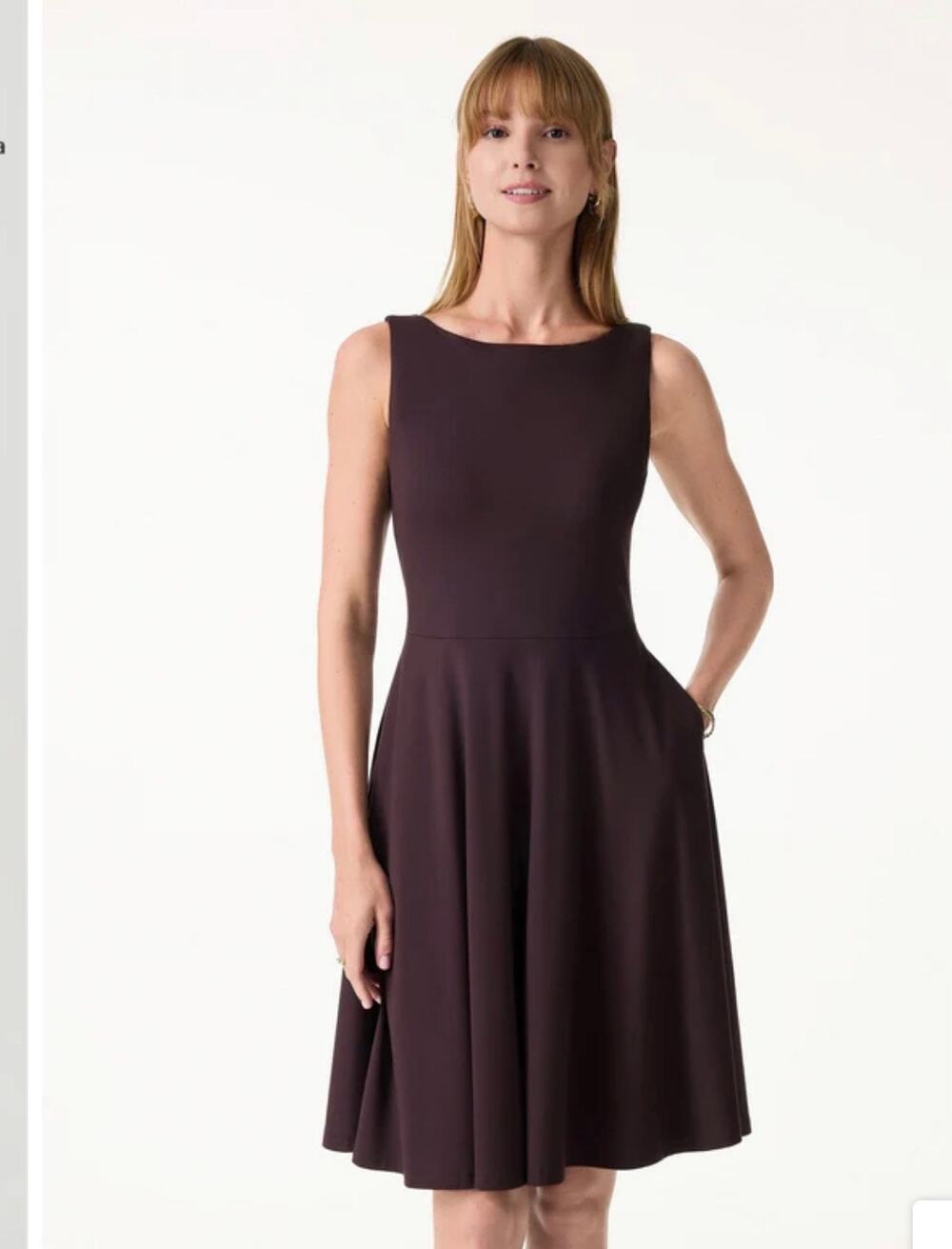 Brand New OGL Women's Size XS Red Sleeveless Midi Dress With Pockets
